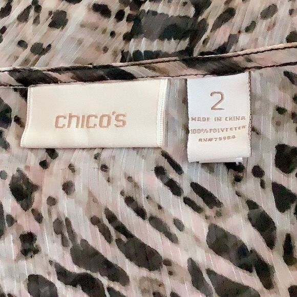 CHICO’S Animal Print Semi-Sheer Top - Picture 8 of 9
